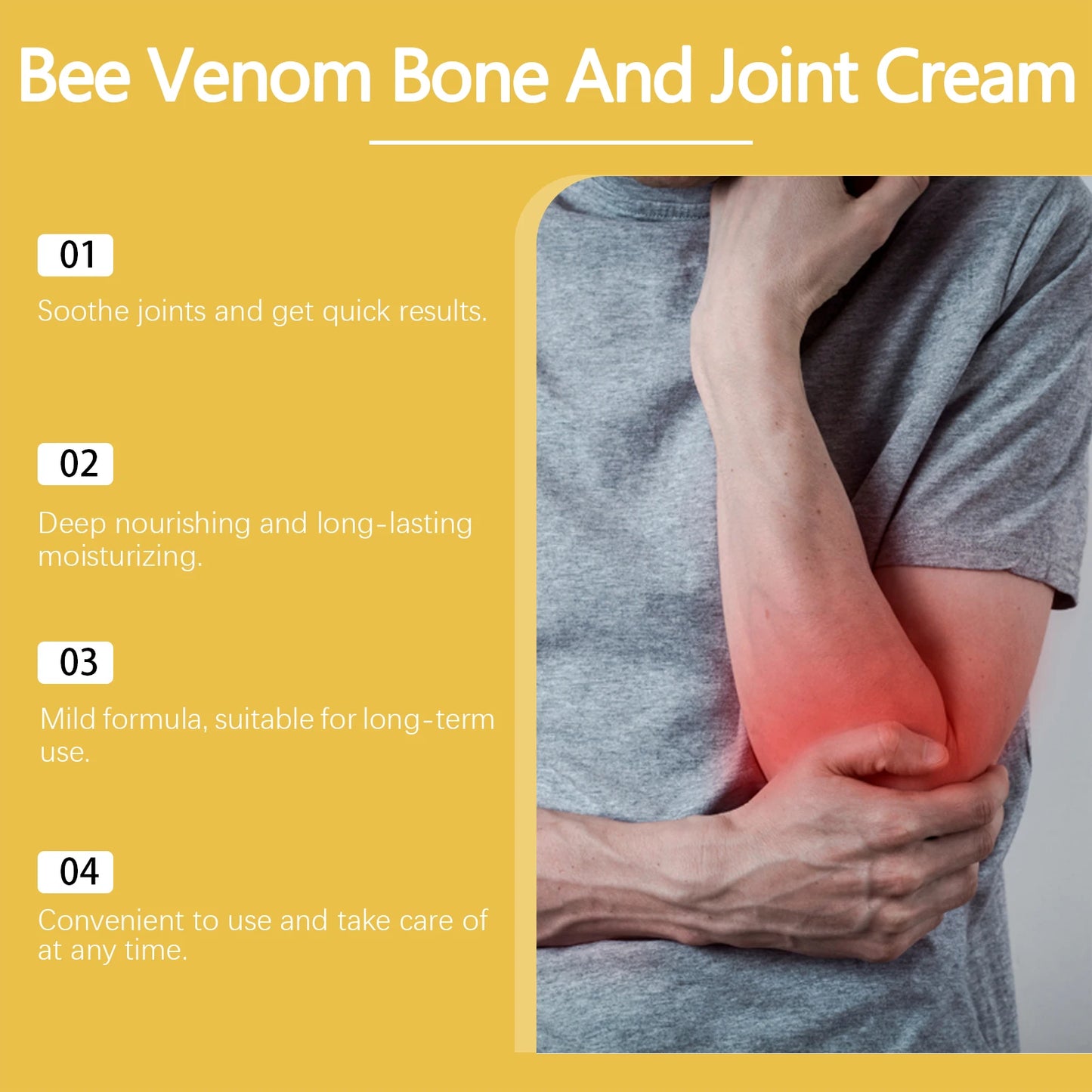 Bee Venom Joint Bone Care Cream Repair Muscle Hurt Relief Rheumatoid Pain Arthritis Treatment Body Knee Soothing Creams