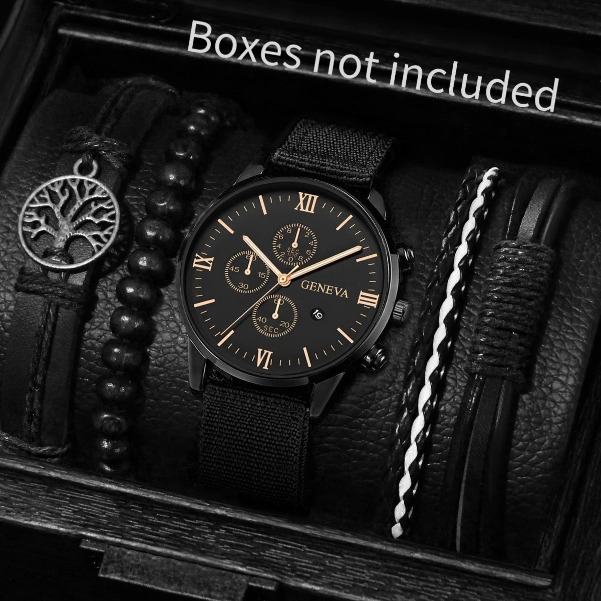 Men Watches Casual Male's Quartz Watch Bracelets Set