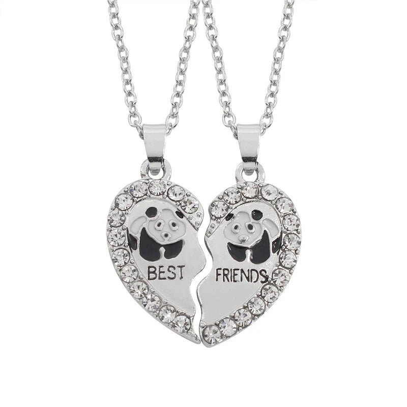 2pcs/set Splicing Necklace Necklace Heartbroken Pendant Necklace Men And Women Best Friends BFF Friendship Birthday Jewelry Gift