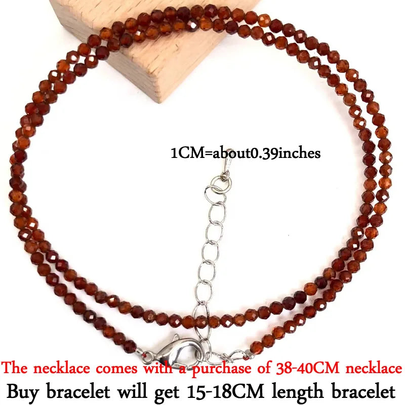Small Natural Stone Bead Necklace Bracelet for Women, Zircon Tourmaline Pearl Necklace with, Reki Clavicle Chain, Choker, 2-3mm