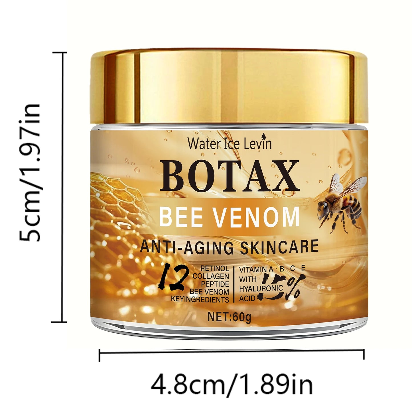 "Botax" Bee Venom Cream - Deep Wrinkle Treatment, Skin Rejuvenation & Firming Action with Collagen Water Ice Levin. 60g.