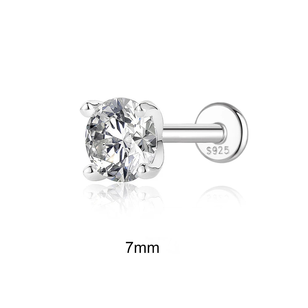 CANNER 0.5-1.2 Carat D Color Moissanite Ear Stud Earrings For Women 925 Sterling Silver Sparkling Piercing Earring Fine Jewelry
