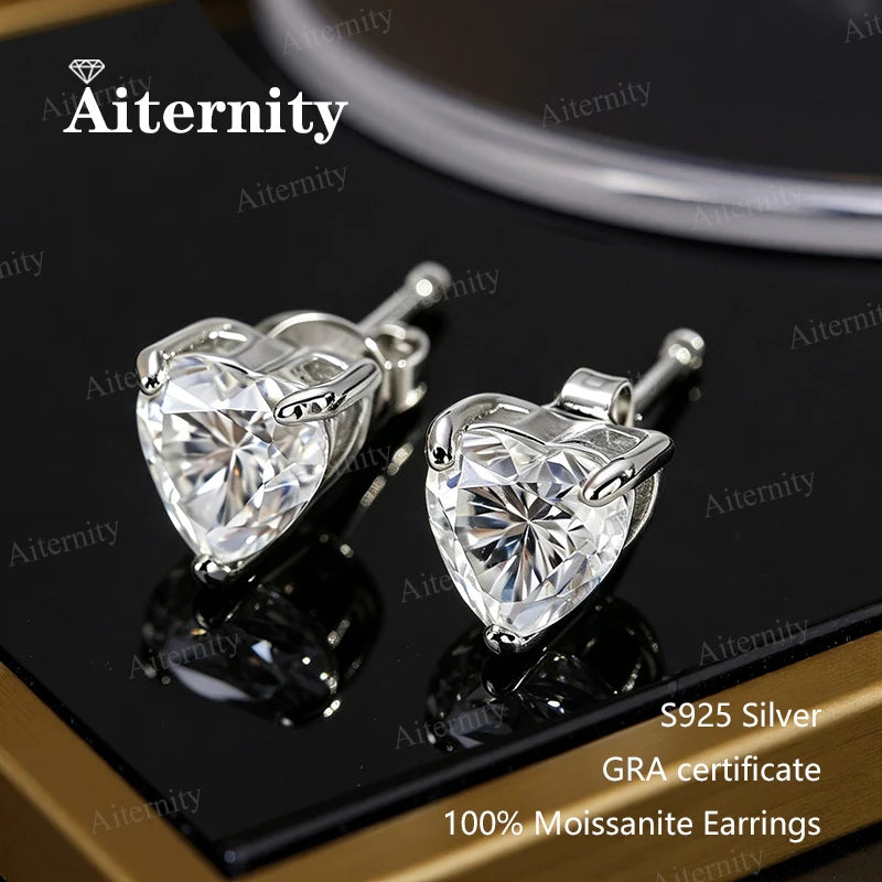 Certified 0.5-2ct Pear Cut Moissanite Earrings D Color VVS1 925 Silver Women's Party Jewelry Gifts