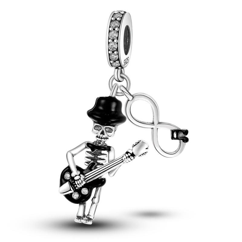 2026 Halloween Skull Charms Bead 925 Sterling Silver Sparkling Zircon Pumpkin Head Dangle Fit Bracelet DIY Jewelry Holiday Gift