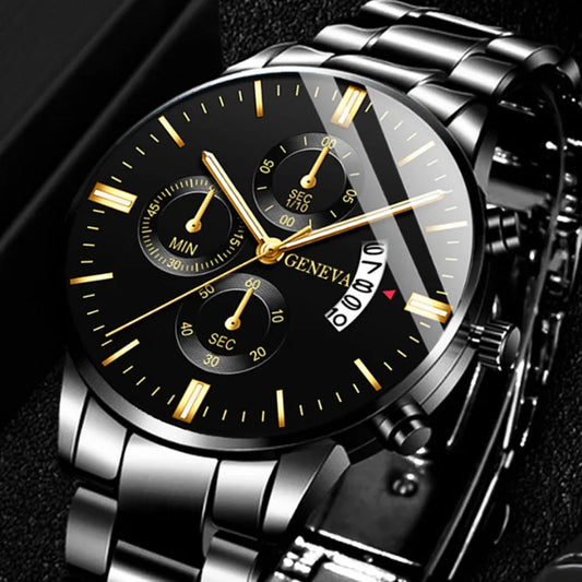 Luxury Stainless Steel Men Calendar Quartz Watch Fashion Mens Business Watches for Man Clock Reloj Hombre