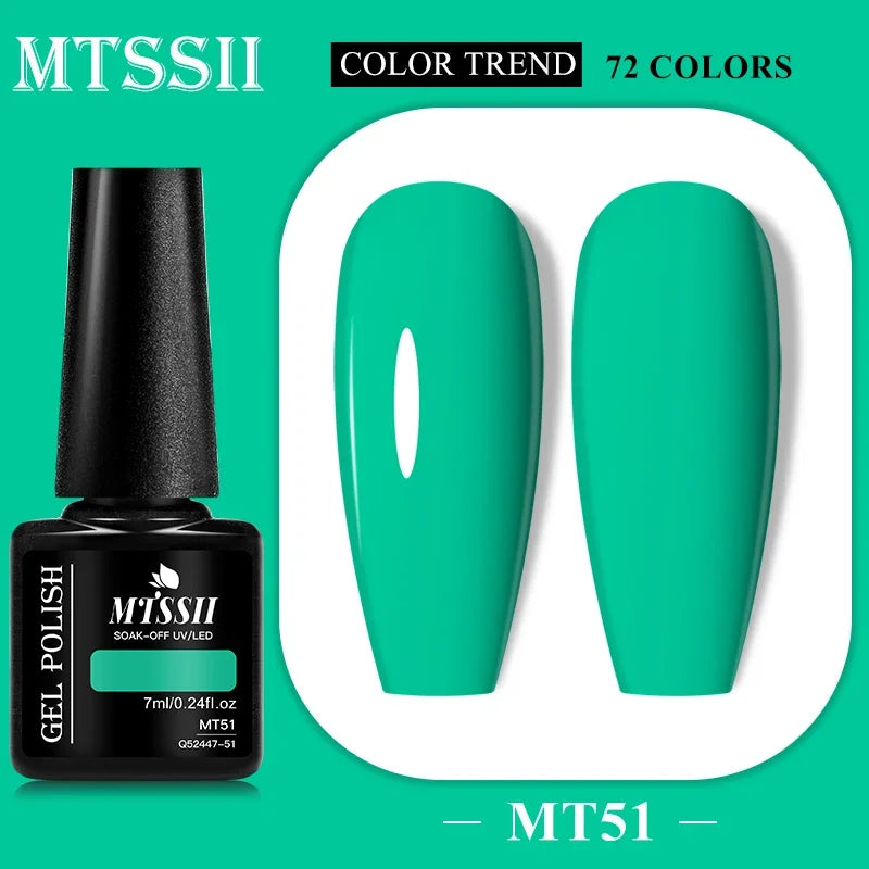 MTSSII 72 Colors 7ml Colorful Gel Nail Polish Nail Supplies Semi Permanent Nail Art Manicure Soak Off LED UV Gel Nail Varnish