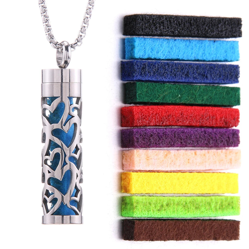 Aromatherapy Necklace Diffuser Pendant 316L Stainless Steel Locket Aroma Perfume Oils Essential Oil Diffuser Pendant Necklace
