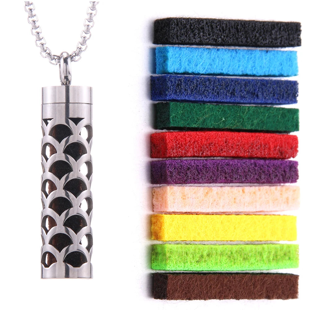 Aromatherapy Necklace Diffuser Pendant 316L Stainless Steel Locket Aroma Perfume Oils Essential Oil Diffuser Pendant Necklace