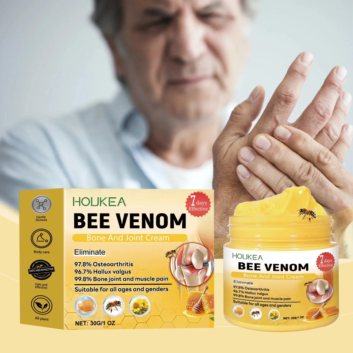 Bee Venom Joint Bone Care Cream Repair Muscle Hurt Relief Rheumatoid Pain Arthritis Treatment Body Knee Soothing Creams