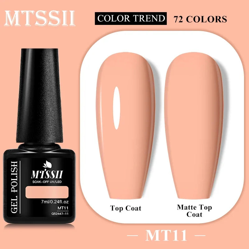 MTSSII 72 Colors 7ml Colorful Gel Nail Polish Nail Supplies Semi Permanent Nail Art Manicure Soak Off LED UV Gel Nail Varnish