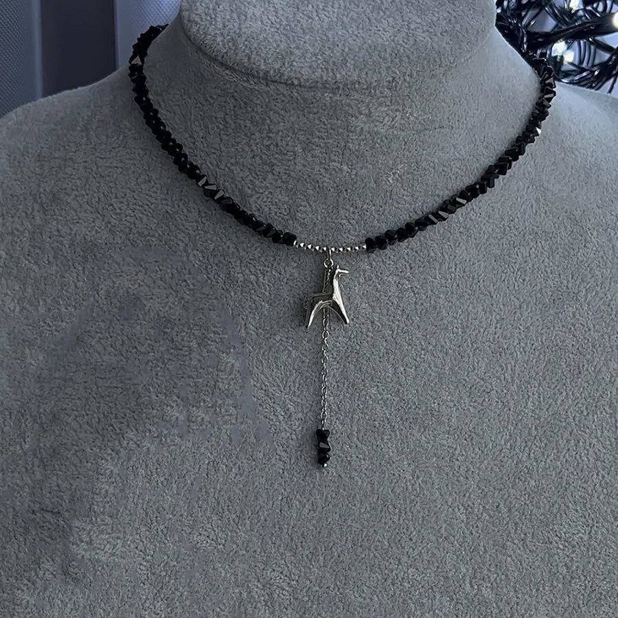 Elegant Multilayer Tassel Chain Pendant Necklace For Women Vintage Creative Natural Blue Stone Chocker Necklace Wedding Jewelry
