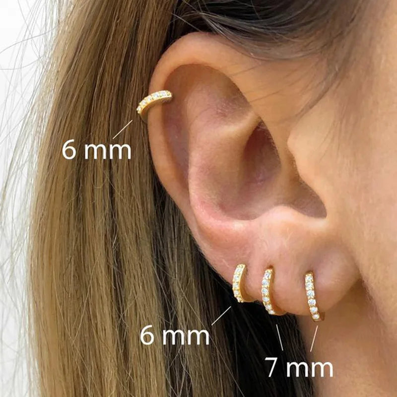 2Pcs Rainbow Little Huggies Stainless Steel Hoop Earrings Tiny Rings