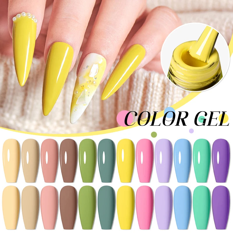 MTSSII 72 Colors 7ml Colorful Gel Nail Polish Nail Supplies Semi Permanent Nail Art Manicure Soak Off LED UV Gel Nail Varnish