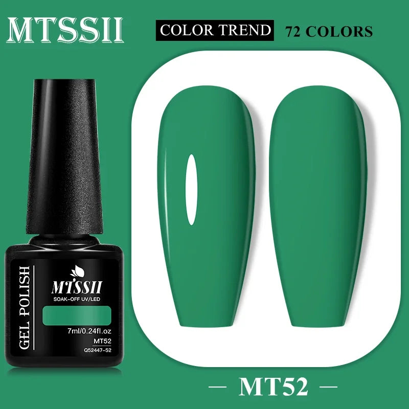 MTSSII 72 Colors 7ml Colorful Gel Nail Polish Nail Supplies Semi Permanent Nail Art Manicure Soak Off LED UV Gel Nail Varnish