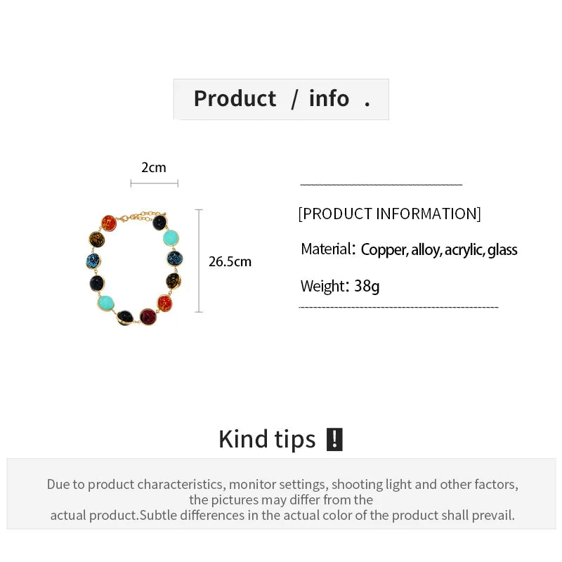 Creative Multi-color Round Ball Acrylic Bead Chokers Necklaces Women Men Gold Color Frame Strand Necklace Statement Jewelry K