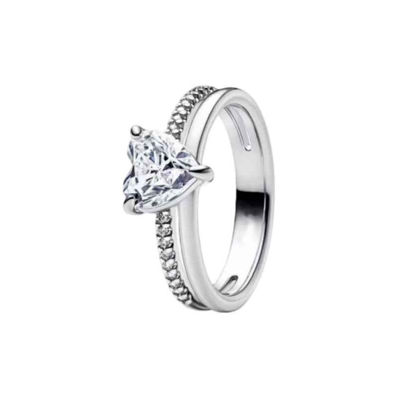 2025 New 925 Silver Red Pink, Purple,green Heart-shaped Rings Are Suitable For Delicate For Women At Wedding Parties Jewelry
