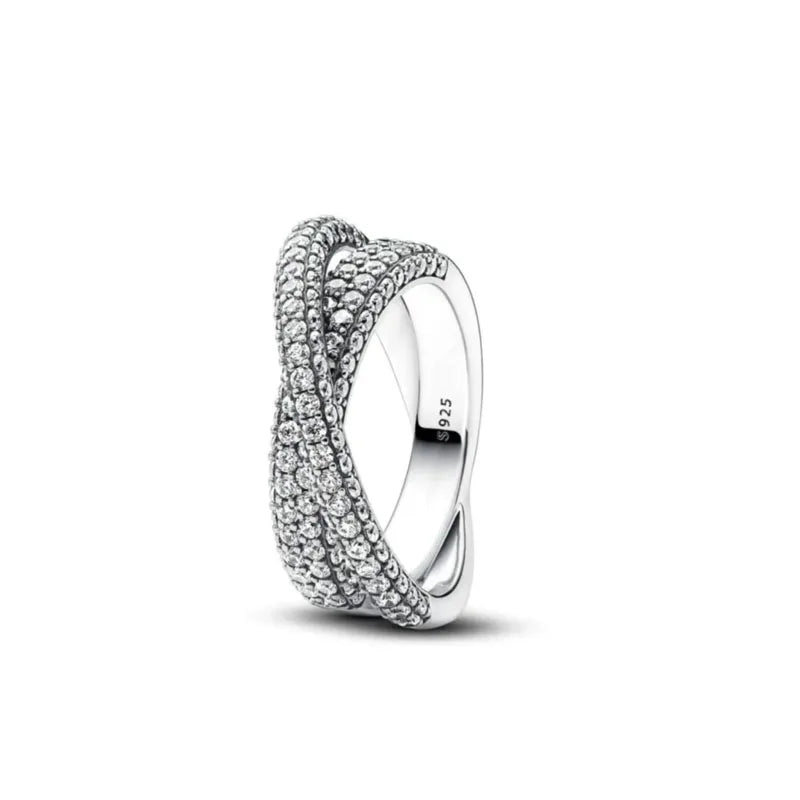New 925 Silver Heart-Shaped,Floral,Square Ring Suitable for Exquisite High-Quality Jewelry for Women at Wedding Parties