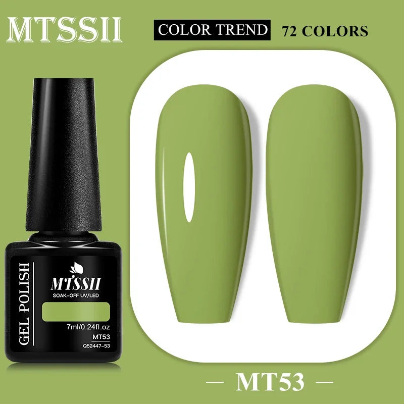 MTSSII 72 Colors 7ml Colorful Gel Nail Polish Nail Supplies Semi Permanent Nail Art Manicure Soak Off LED UV Gel Nail Varnish