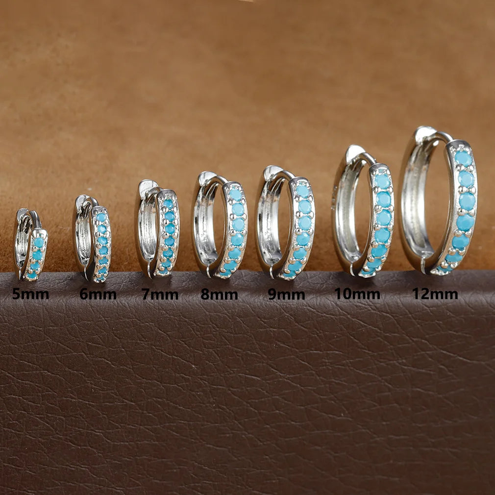 1Pair Stainless Steel Huggie Minimal Hoop Earrings Little Crystal Zirconia Thin Helix Tragus Cartilage Earrings Piercing Jewelry