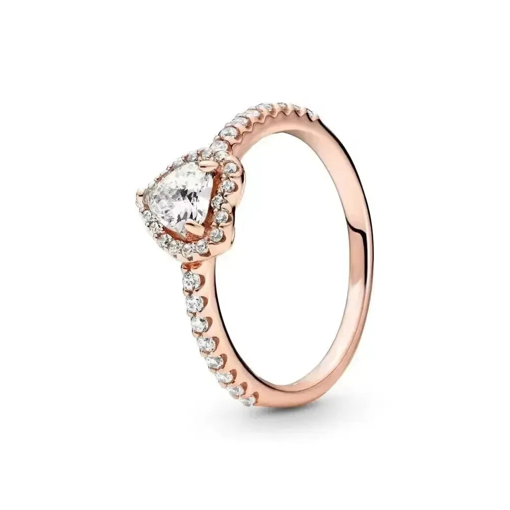 Hot selling 925 silver exquisite luxury sparkling crown heart-shaped women's ring jewelry