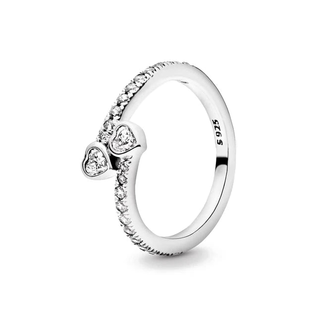 New 925 Silver Heart-Shaped,Floral,Square Ring Suitable for Exquisite High-Quality Jewelry for Women at Wedding Parties