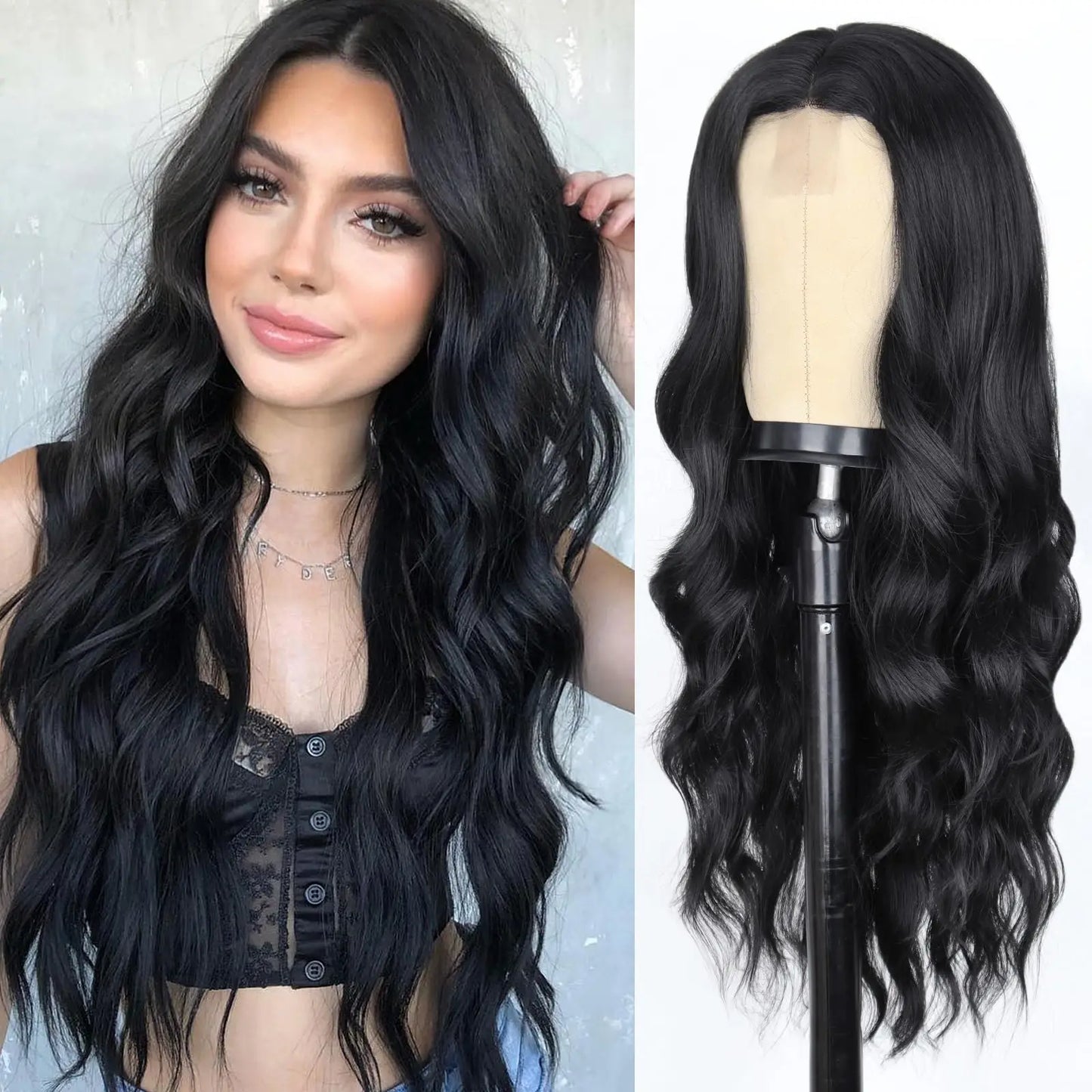 Red Wine Color Synthetic Wig with Long Curly Hair and Bangs for Daily Party Use. Made of High-Temperature Hair Fiber.