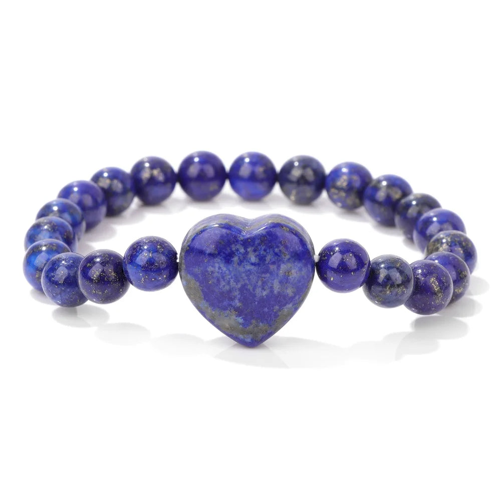 Natural Stone Charm Bracelets For Women Men Amethysts Lapis Lazuli Labradorite White Howlite Elastic Bracelet Jewelry