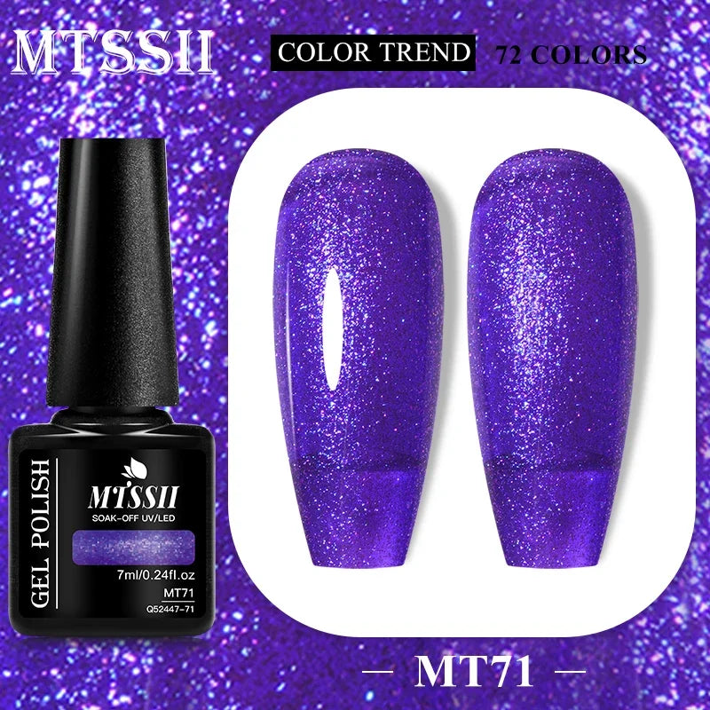 MTSSII 72 Colors 7ml Colorful Gel Nail Polish Nail Supplies Semi Permanent Nail Art Manicure Soak Off LED UV Gel Nail Varnish