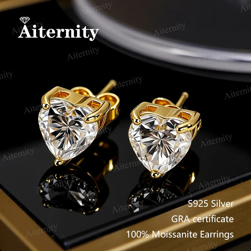 Certified 0.5-2ct Pear Cut Moissanite Earrings D Color VVS1 925 Silver Women's Party Jewelry Gifts