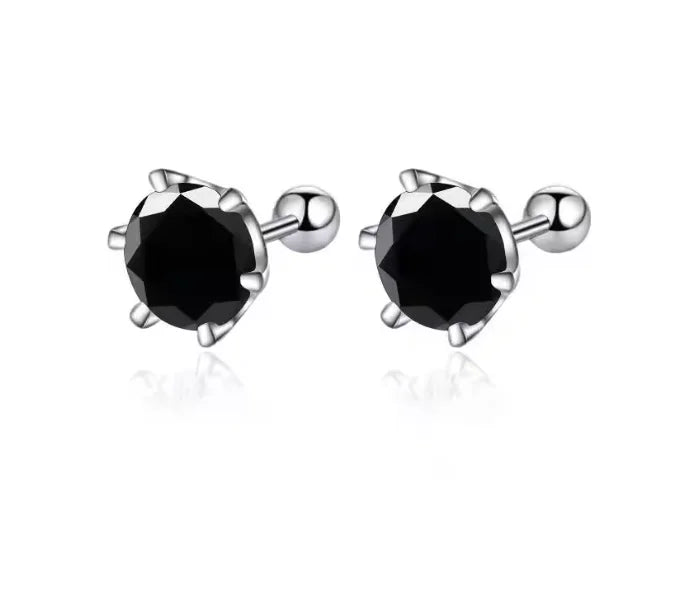 TY 0.3-2CT Moissanite Earrings 925 Sterling Silver Round Cut Stud Earrings Piercing Earrings for Men and Women Fine Jewelry