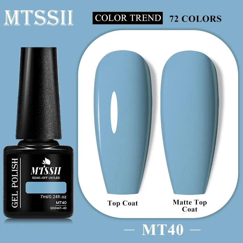 MTSSII 72 Colors 7ml Colorful Gel Nail Polish Nail Supplies Semi Permanent Nail Art Manicure Soak Off LED UV Gel Nail Varnish