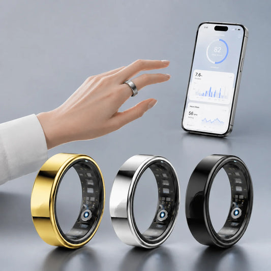 Smart Ring Heart Rate Blood Pressure Sleep Monitoring Motion Tracking Waterproof Men Women Smart Ring For Android Holiday Gift