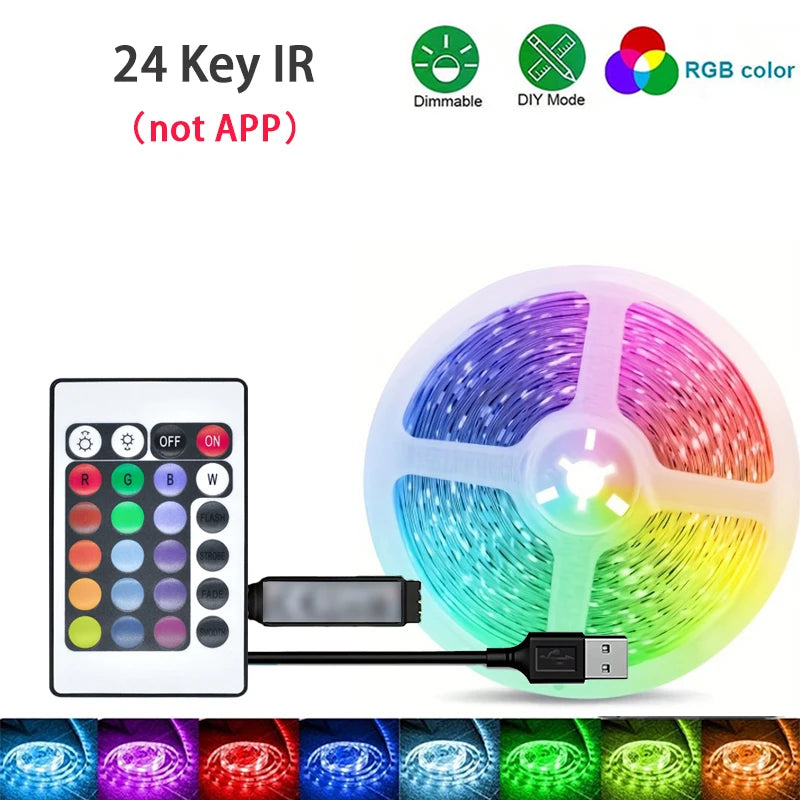 RGB Led Strip Lights 1M-40M  Led Room Light with APP Control Flexible Ribbon Luces Led Tape for Room Bedroom Decoration