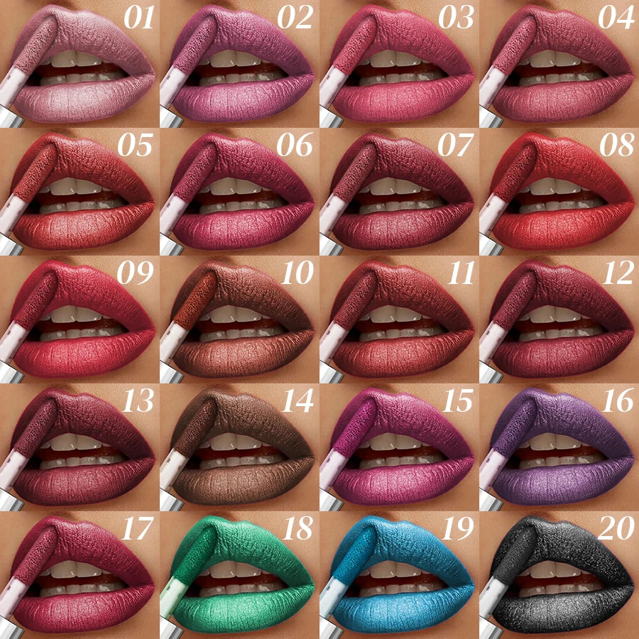 20-colors Glitter Lip Glaze Waterproof Diamond Shimmer Lip Gloss Sparkling Liquid Lipstick Long Lasting Lip Makeup for Women Gif