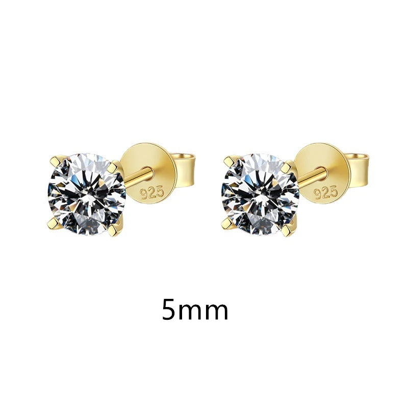 CANNER 0.5-1.2 Carat D Color Moissanite Ear Stud Earrings For Women 925 Sterling Silver Sparkling Piercing Earring Fine Jewelry