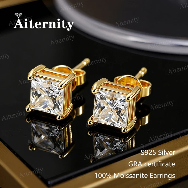 Certified 0.5-2ct Pear Cut Moissanite Earrings D Color VVS1 925 Silver Women's Party Jewelry Gifts