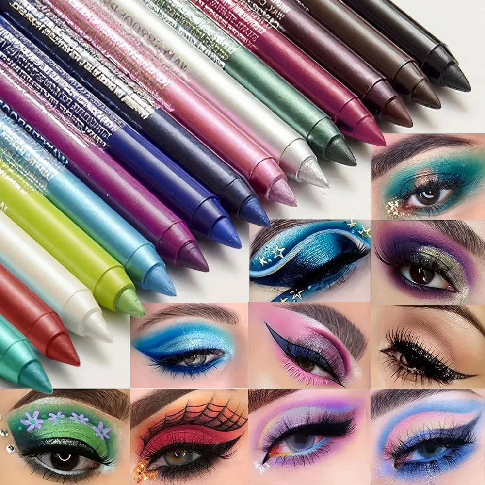 17 Colors Pearlescent Eyeliner Pencil Colorful Waterproof Long-lasting Matte Smooth Easy Wear Eyeshadow Eyeliner Pen Eyes Makeup