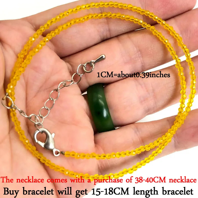 Small Natural Stone Bead Necklace Bracelet for Women, Zircon Tourmaline Pearl Necklace with, Reki Clavicle Chain, Choker, 2-3mm