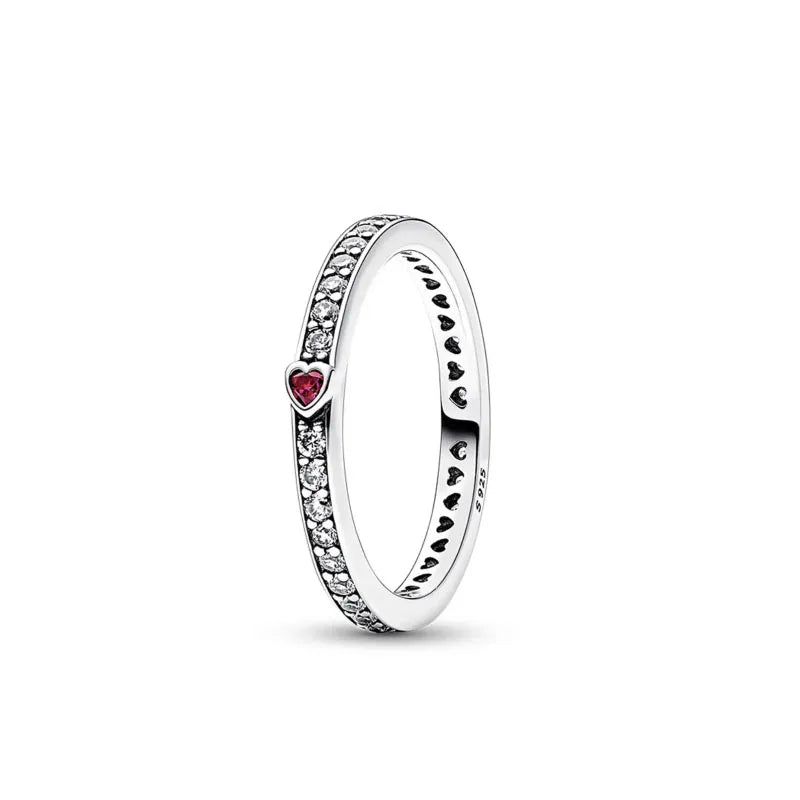 New 925 Silver Heart-Shaped,Floral,Square Ring Suitable for Exquisite High-Quality Jewelry for Women at Wedding Parties