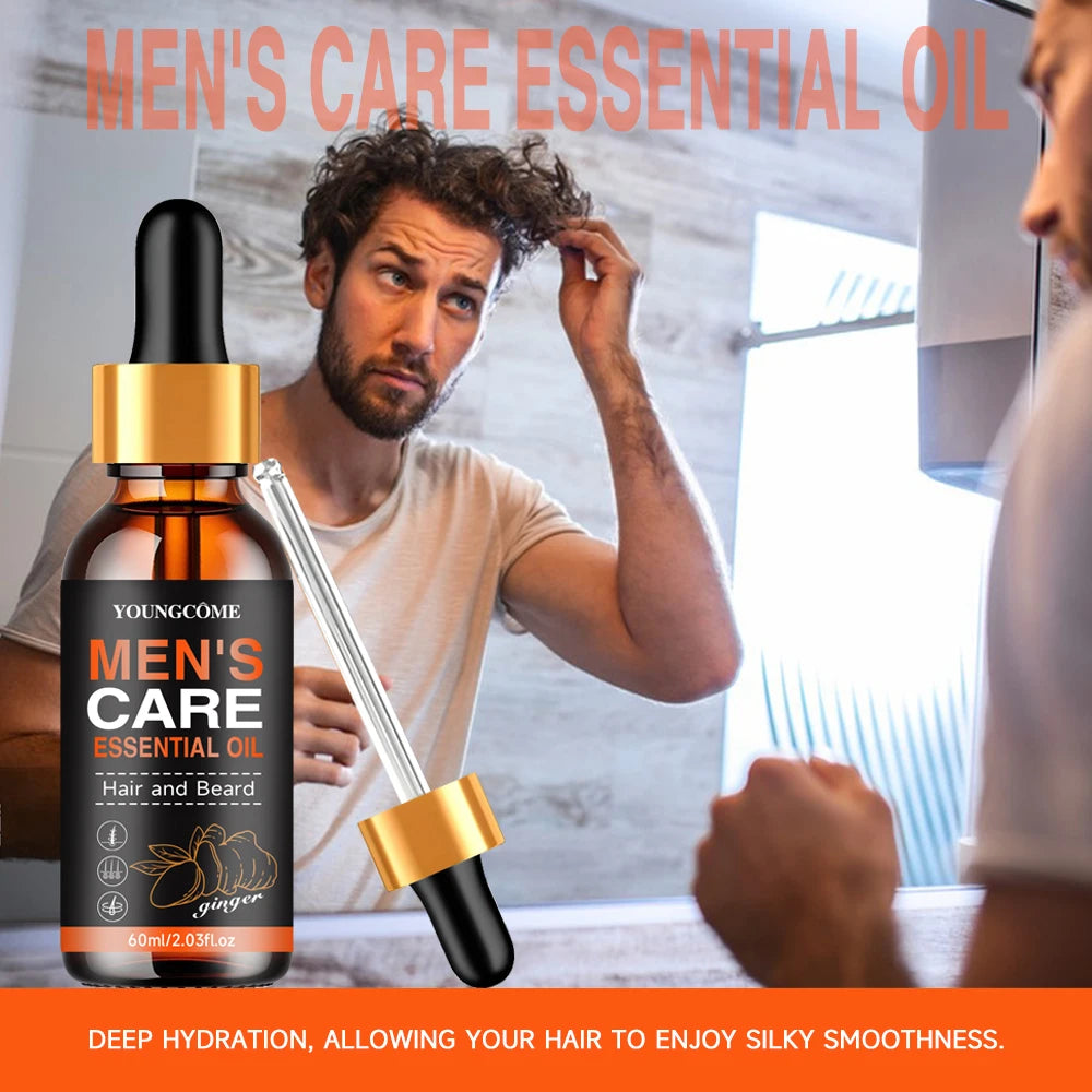 Men Beard Essential Oil Increase Moisturize Soft Smooth Nourish Thicken For Grooming Hair Facial Care Beard Growth Oil Care