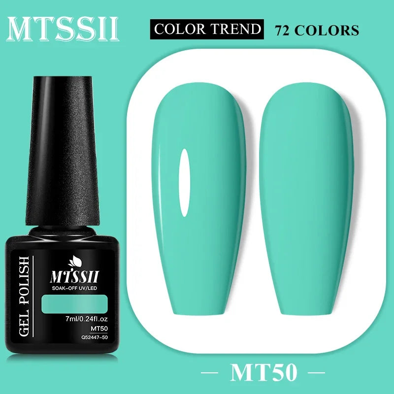 MTSSII 72 Colors 7ml Colorful Gel Nail Polish Nail Supplies Semi Permanent Nail Art Manicure Soak Off LED UV Gel Nail Varnish