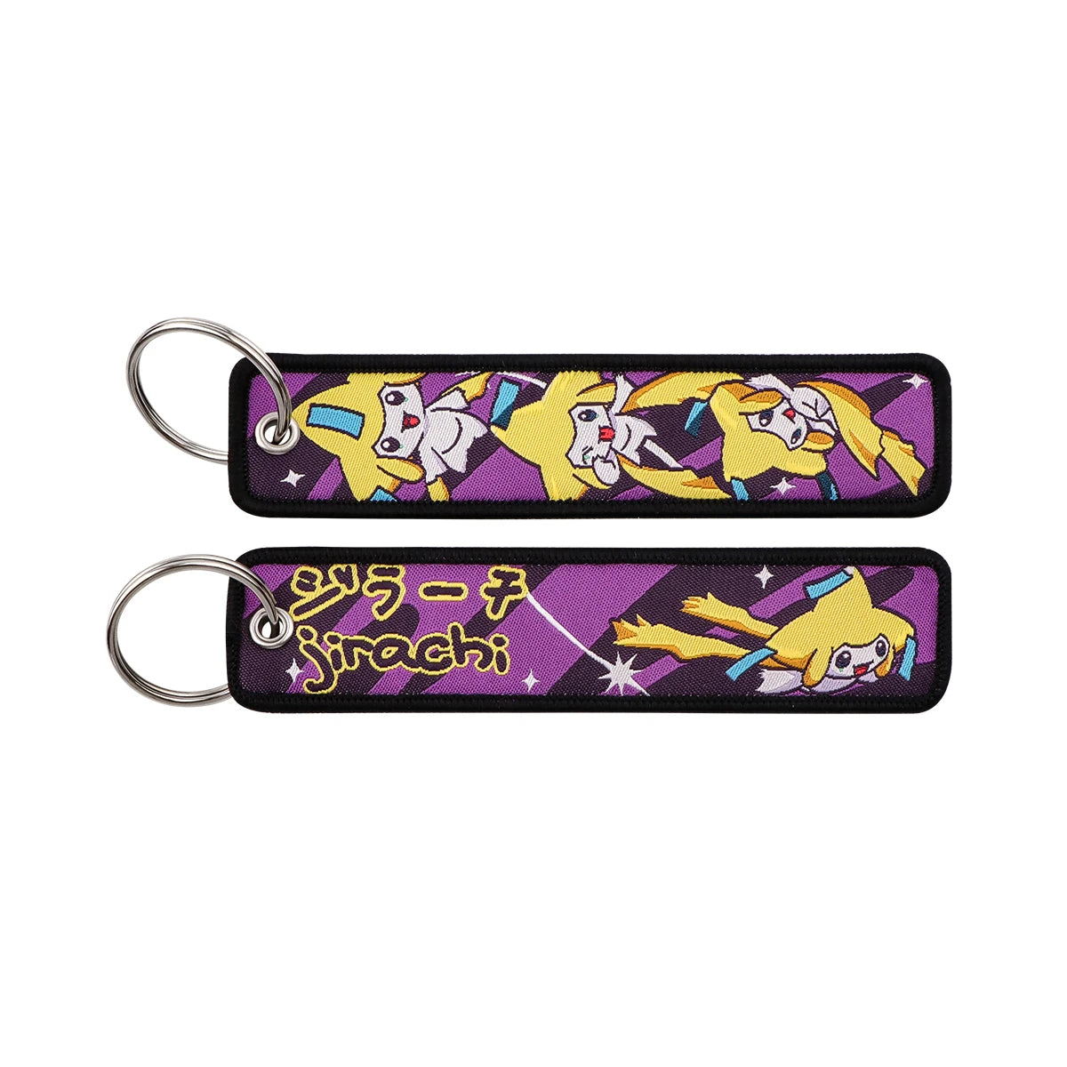 Japanese Anime Elf Monsters Keychain for Cars Backpack Key Holders Embroidery Keyrings Key Tag Jet Tag Accessories Gifts 1pcs