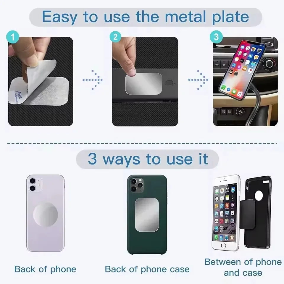 Metal Plate Disk For Magnetic Car Phone Holder Thin Iron Sheet Sticker Disk For Magnet Tablet Desk Phone Car Stand Mount Round