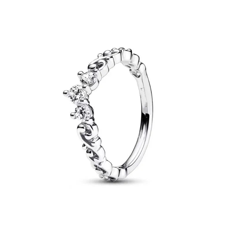 New 925 Silver Heart-Shaped,Floral,Square Ring Suitable for Exquisite High-Quality Jewelry for Women at Wedding Parties