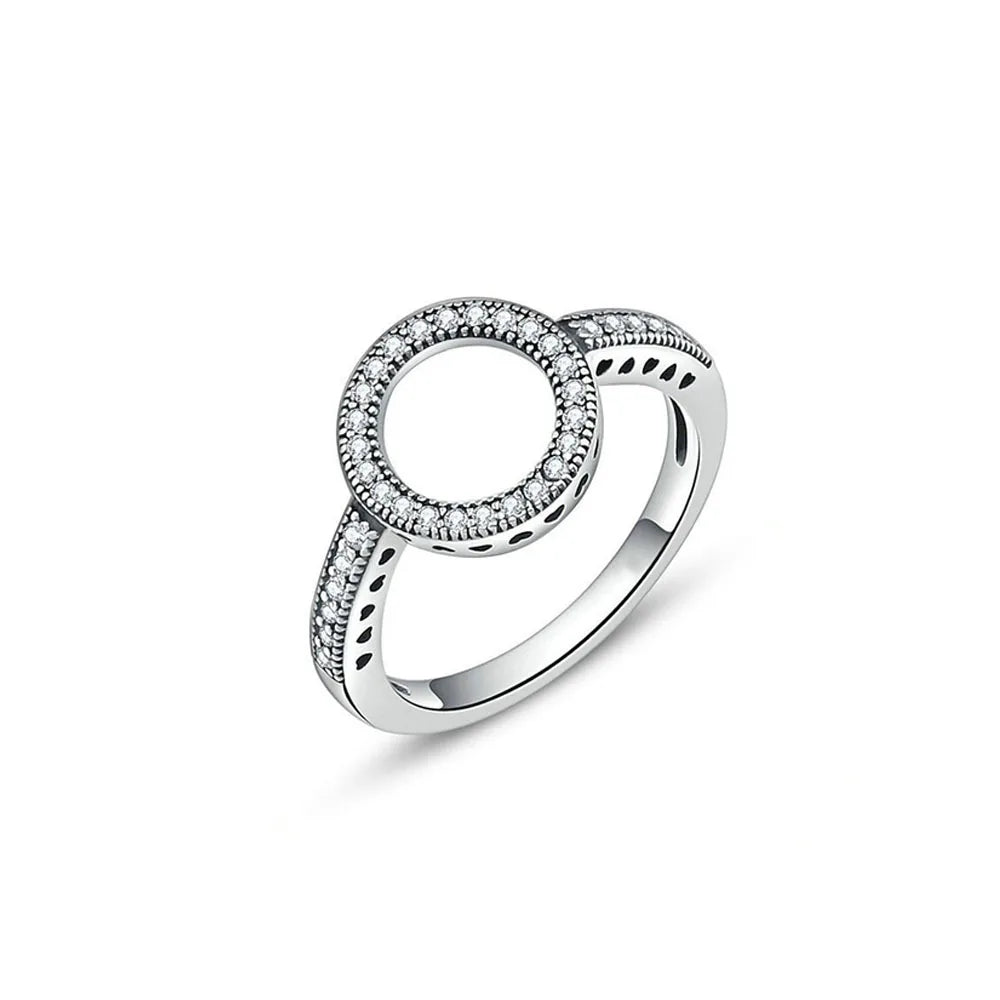 New 925 Silver Heart-Shaped,Floral,Square Ring Suitable for Exquisite High-Quality Jewelry for Women at Wedding Parties