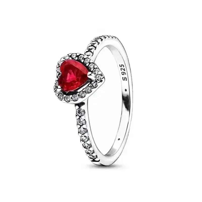 Hot selling 925 silver exquisite luxury sparkling crown heart-shaped women's ring jewelry