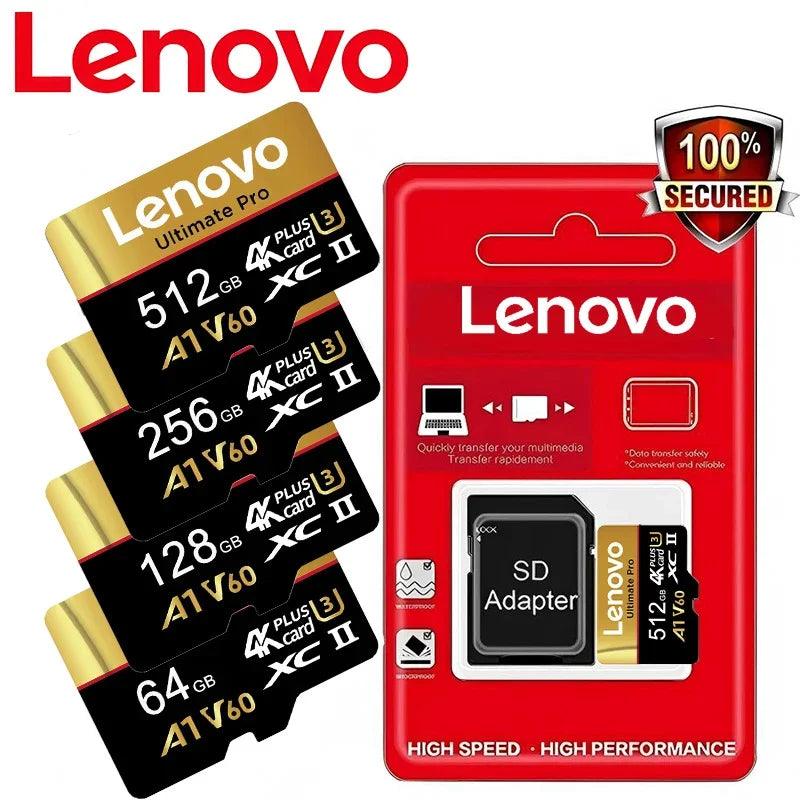 Lenovo High Speed Memory Card 128GB Micro TF SD Card 128GB 256GB TF Card For Camera Surveillance Devices For Sony Xiaomi