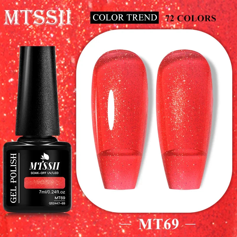 MTSSII 72 Colors 7ml Colorful Gel Nail Polish Nail Supplies Semi Permanent Nail Art Manicure Soak Off LED UV Gel Nail Varnish