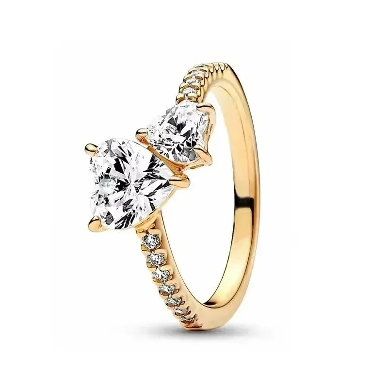 Hot selling 925 silver exquisite luxury sparkling crown heart-shaped women's ring jewelry