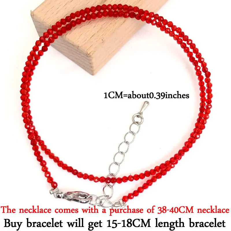 Small Natural Stone Bead Necklace Bracelet for Women, Zircon Tourmaline Pearl Necklace with, Reki Clavicle Chain, Choker, 2-3mm